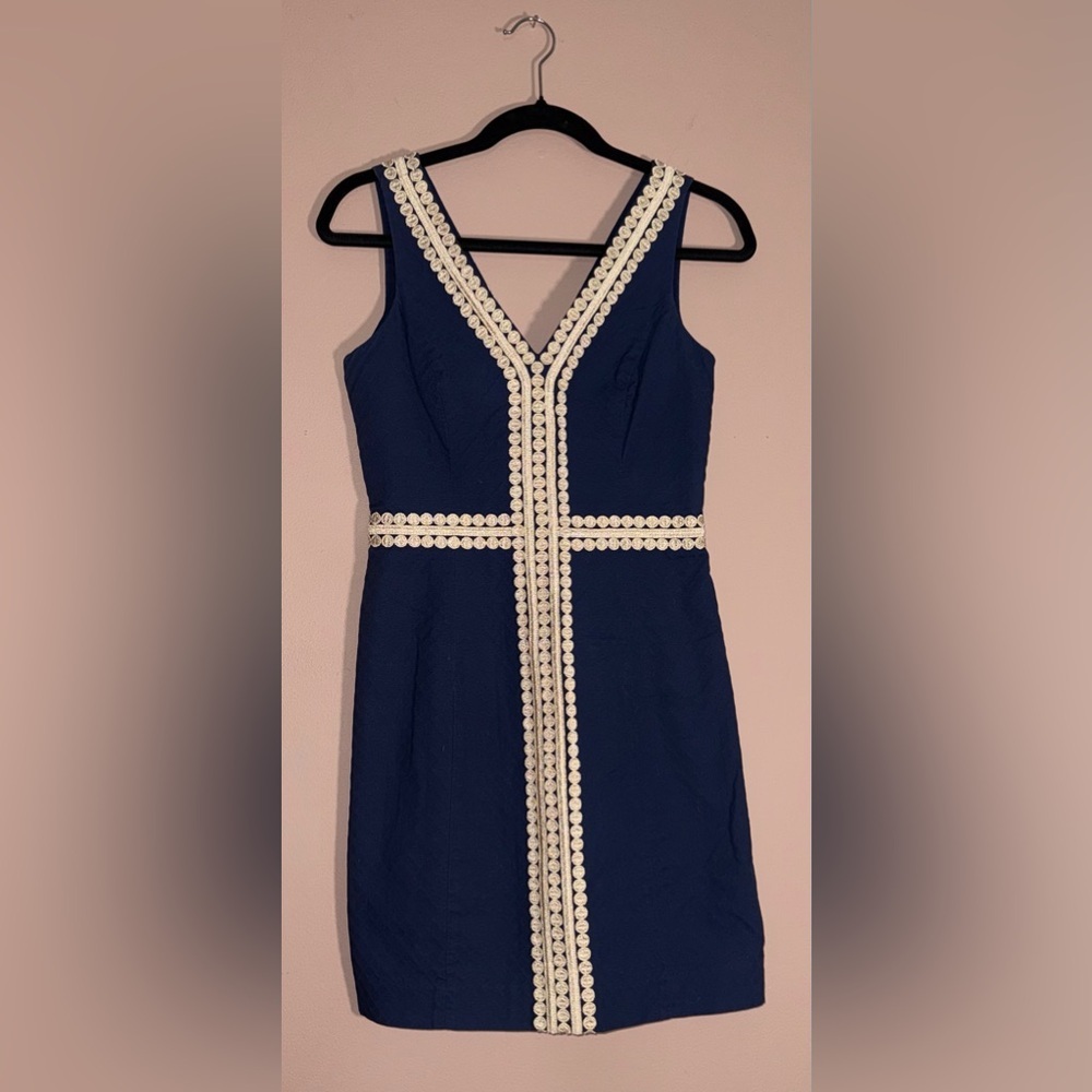 LILLY PULITZER Bentley Mini Dress in Navy and Gold Size 0 - Picture 4 of 6